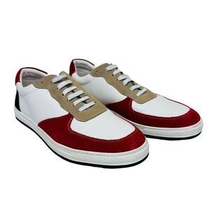 English Laundry Walker Sneaker Men's Size 10 US White Red‎ Black Tan Read